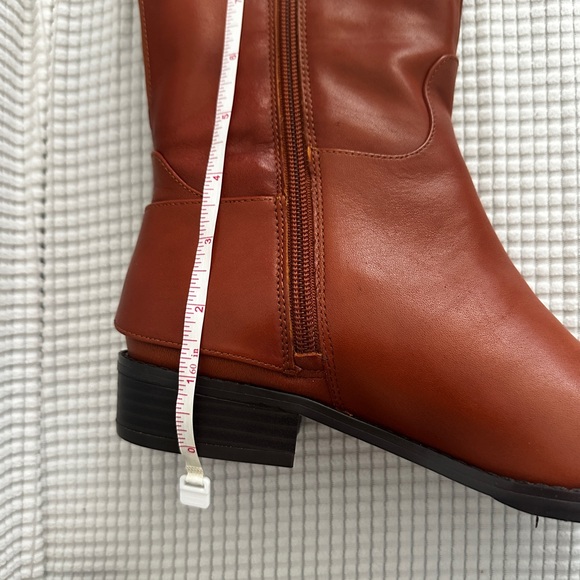 INC International Concepts Cognac Leather Knee-High Women's Riding Boots Aleah - Picture 10 of 13